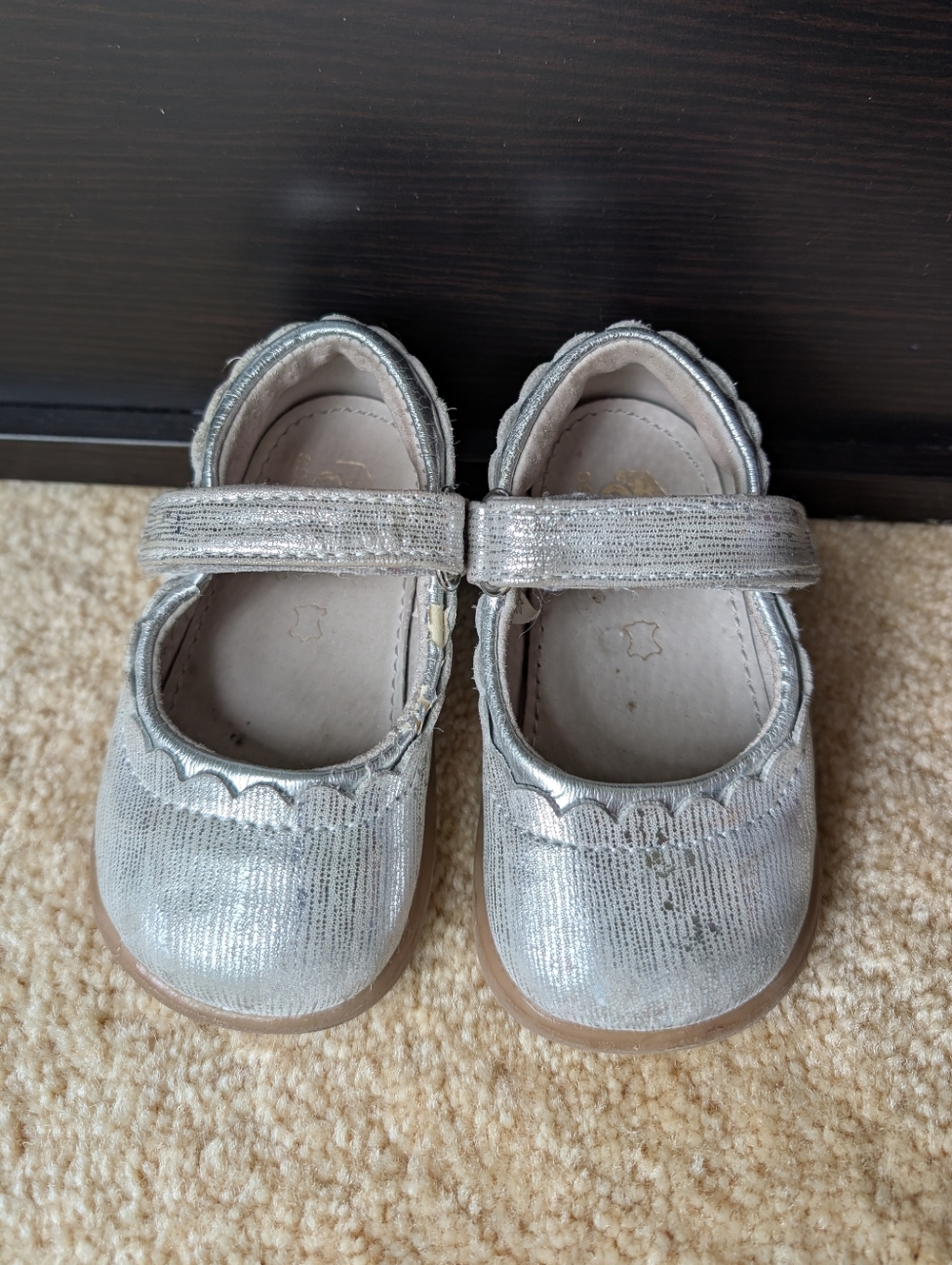 See Kai Run Toddler Silver Mary Jane II Shoes with Hook-and-Loop Strap
